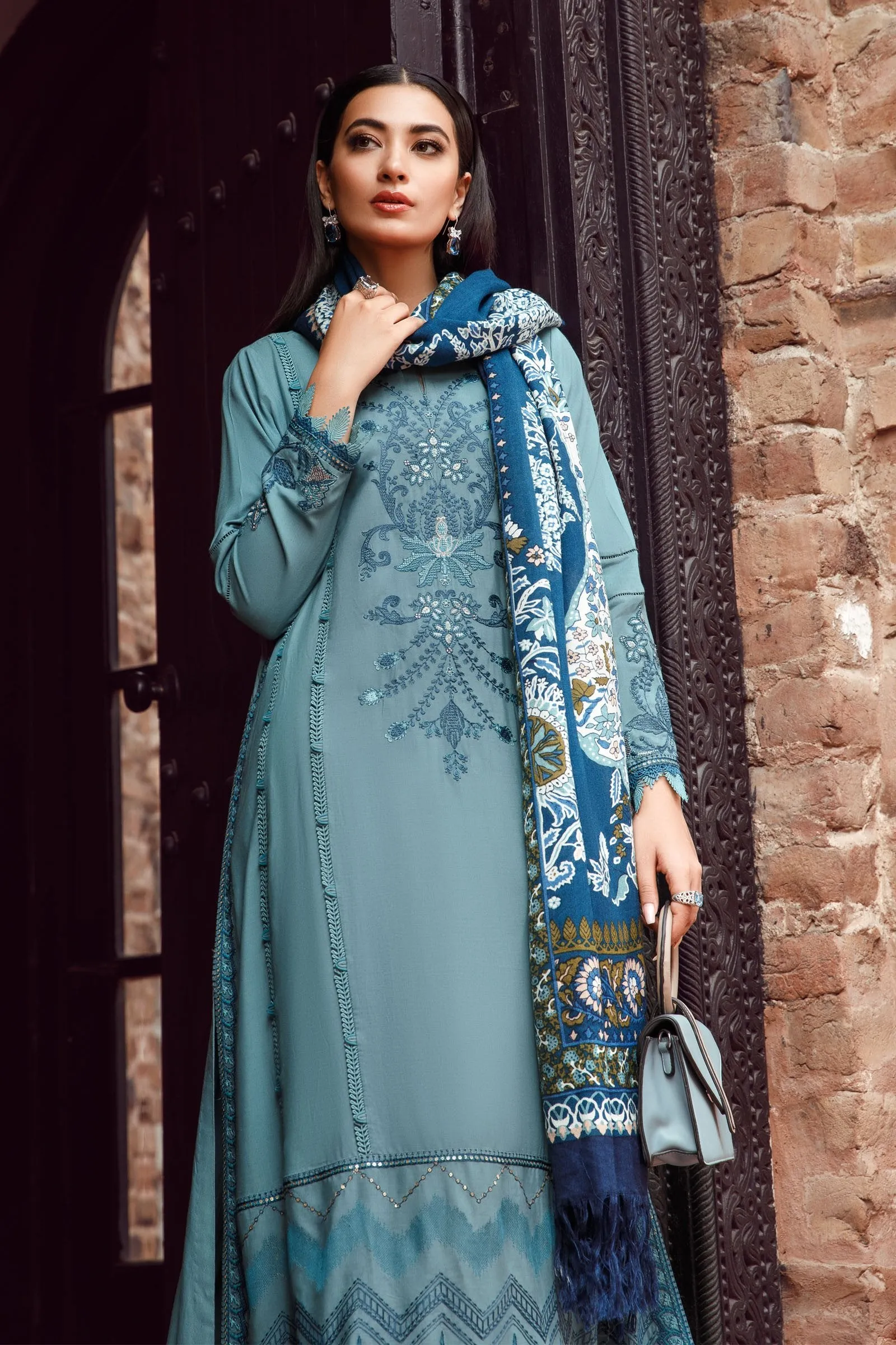 M Prints by Maria B Unstitched 3 Piece Winter Shawls Collection'2022-MPT-1607-A