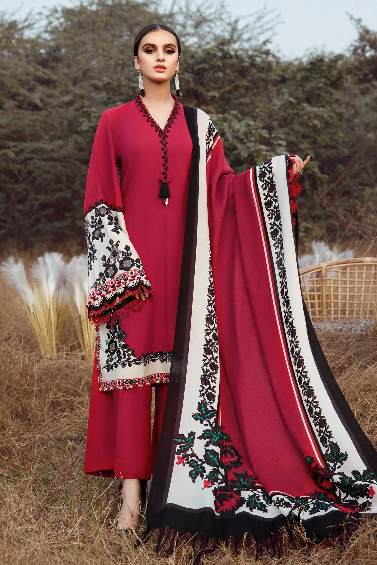 M Prints by Maria B Unstitched 3 Piece Winter Shawls Collection'2022-MPT-1609-B