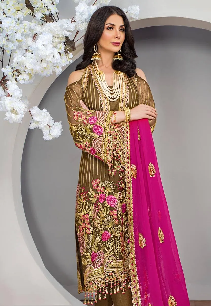 Maryam's Gold Luxury Embroidered Chiffon Collection Vol 6 – MG-65 Leilani