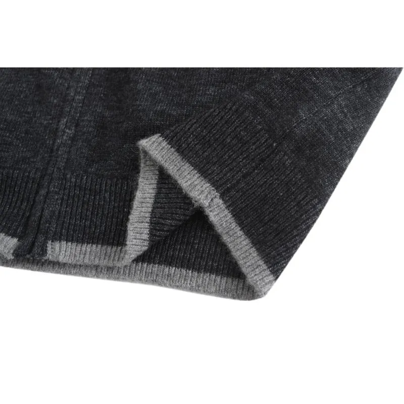 Men's Mock Neck Wool Blend Knitted Cardigan