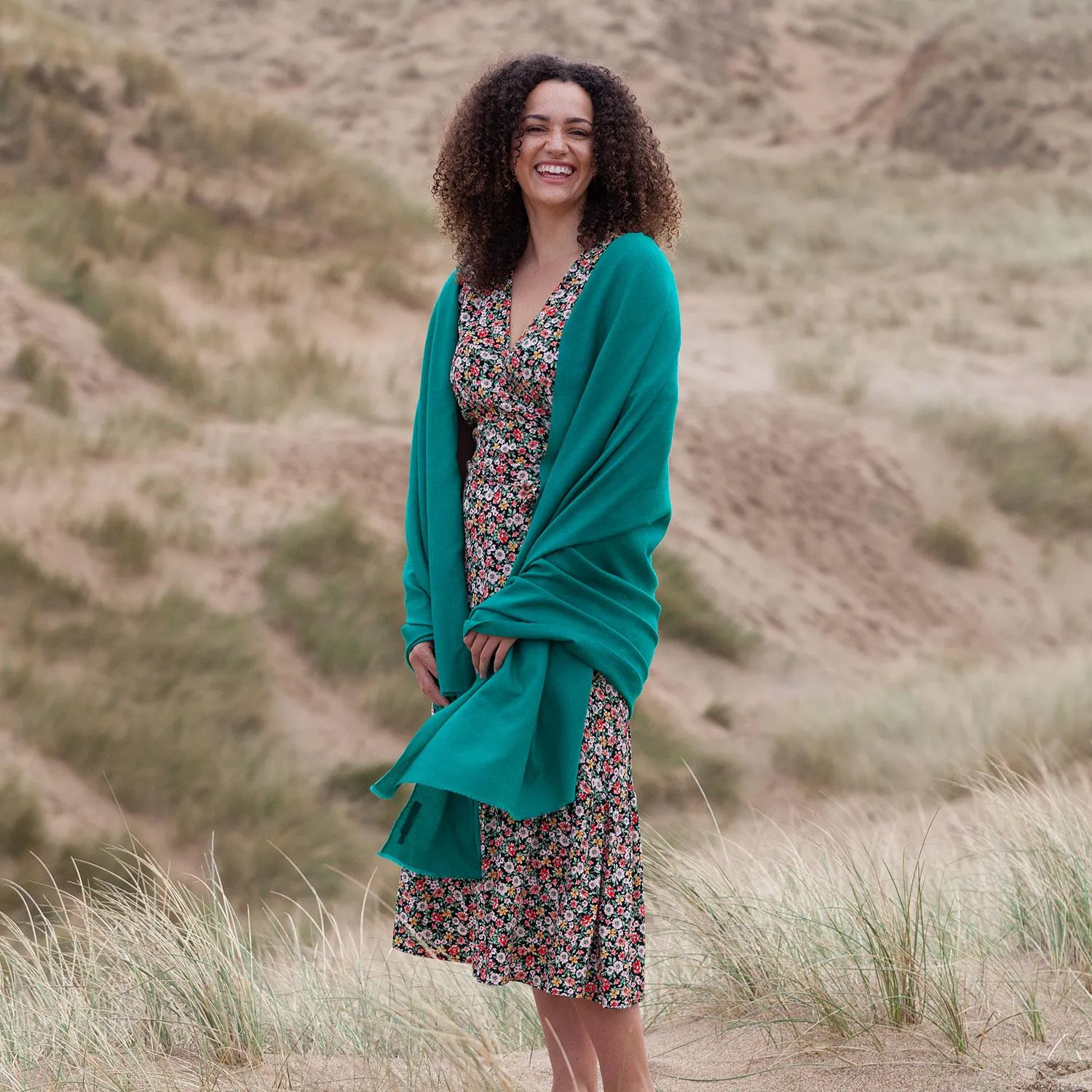 Merino Wool Shawl Emerald
