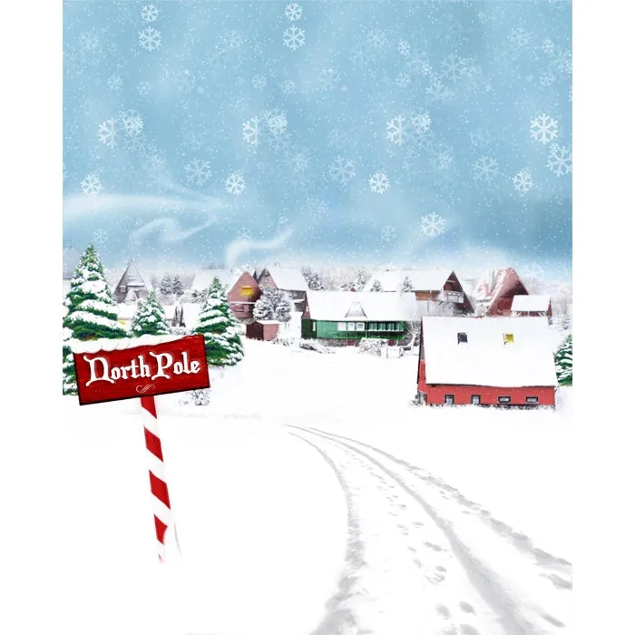 North Pole Floor Extended Printed Backdrop