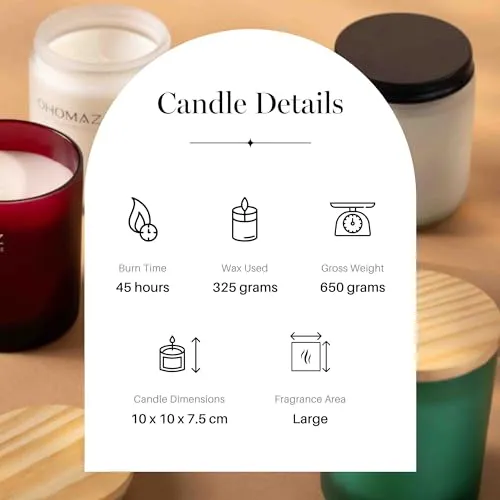 OHOMAZ Sunset Serenade Scented Candle | Red, Matte | 650 gram | Dual Wicks | Reading by Candlelight, Evening Relaxation | Berry Blast   Lavender Mist | Premium Soy Wax | Burn upto 45 Hrs | Pack of 1