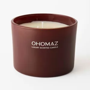 OHOMAZ Sunset Serenade Scented Candle | Red, Matte | 650 gram | Dual Wicks | Reading by Candlelight, Evening Relaxation | Berry Blast   Lavender Mist | Premium Soy Wax | Burn upto 45 Hrs | Pack of 1