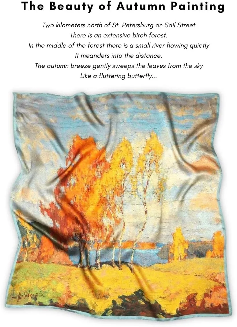 PoeticEHome 100% Pure Mulberry Silk Square Scarf 26"x26" Women Neckerchief Headscarf Gift Packed