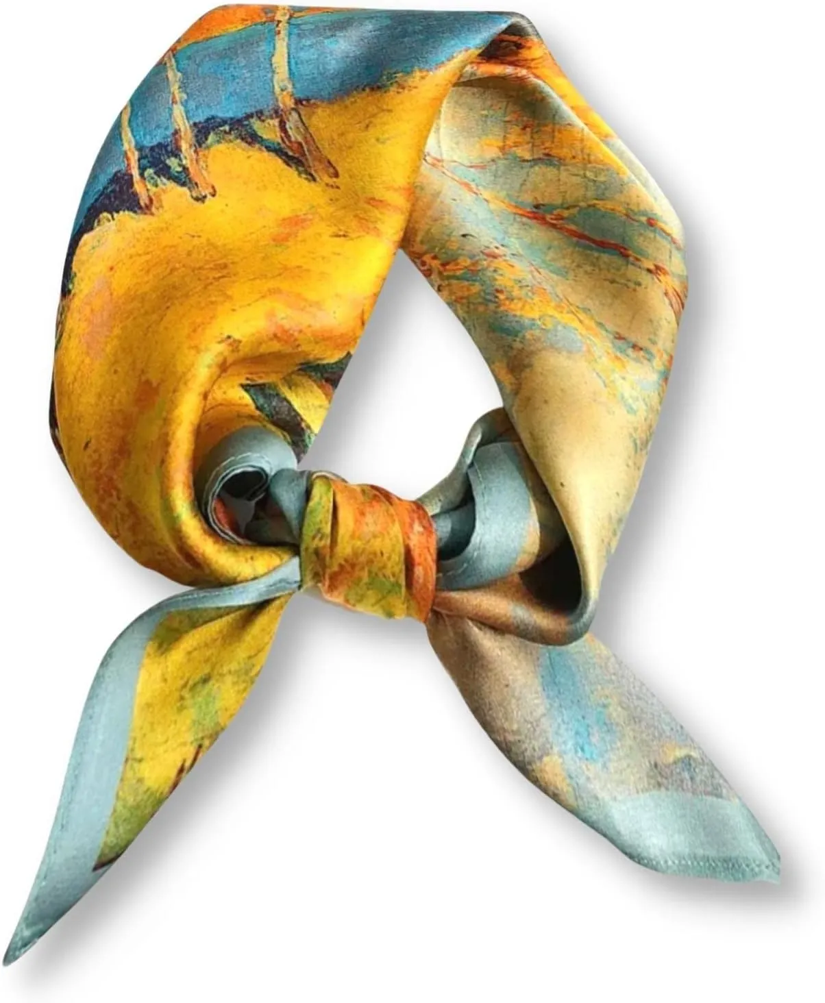 PoeticEHome 100% Pure Mulberry Silk Square Scarf 26"x26" Women Neckerchief Headscarf Gift Packed