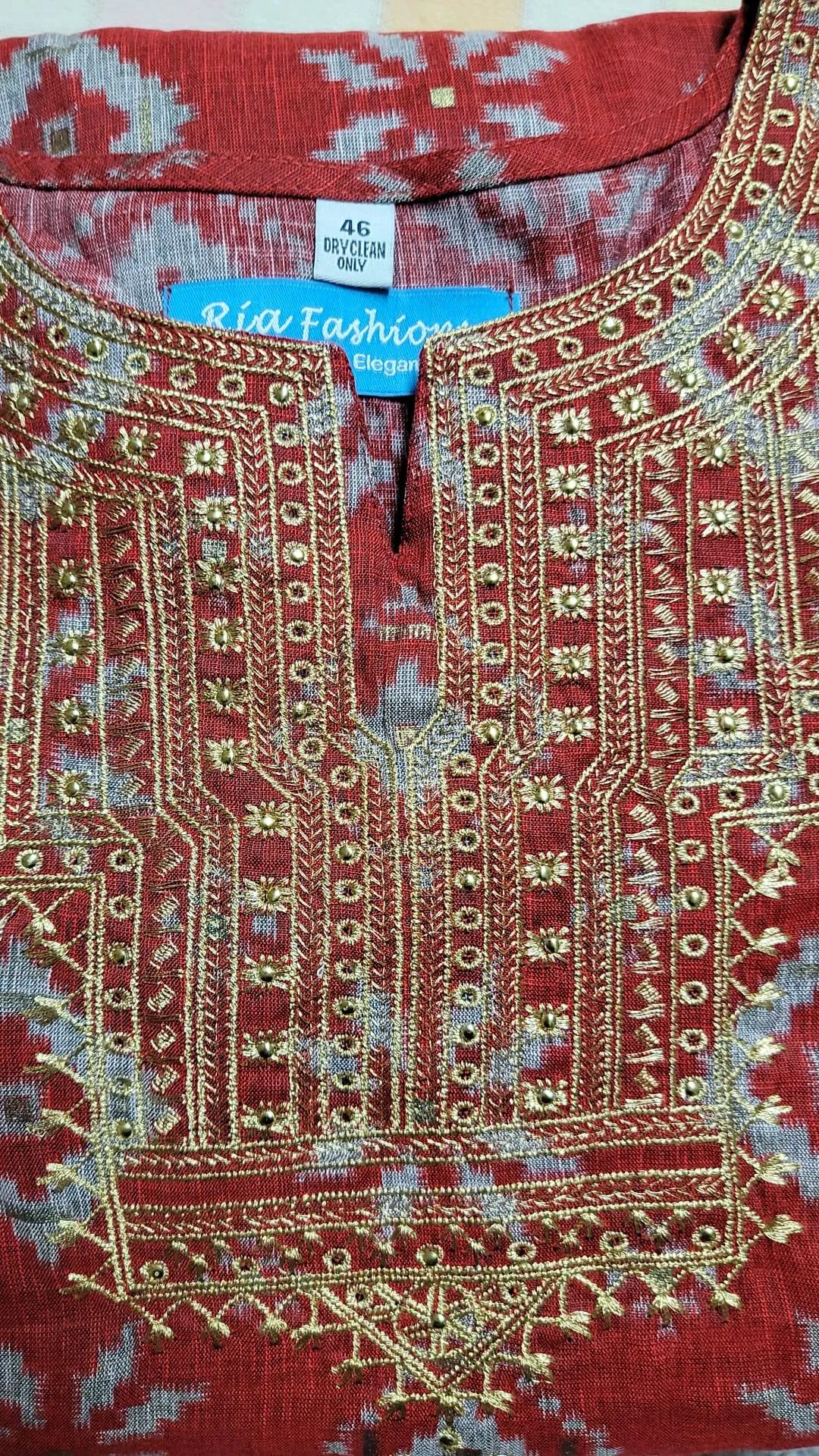 Premium Rayon Cotton Kurta Set With Embroidered Yoke Design