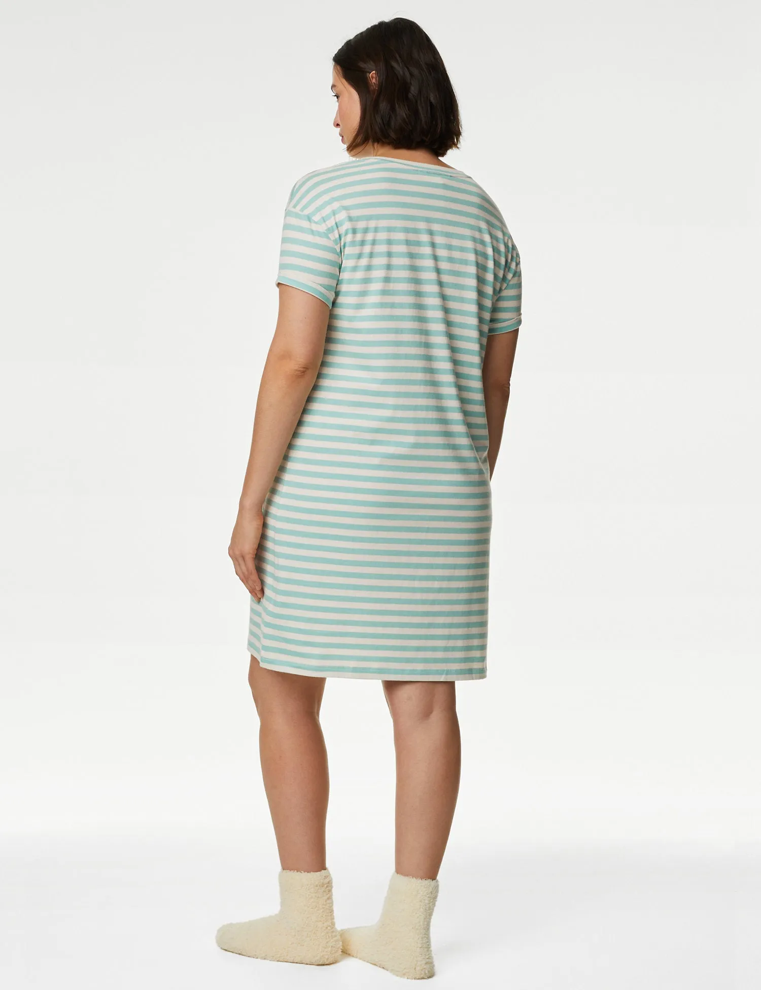 Pure Cotton Positive Vibes Slogan Nightdress