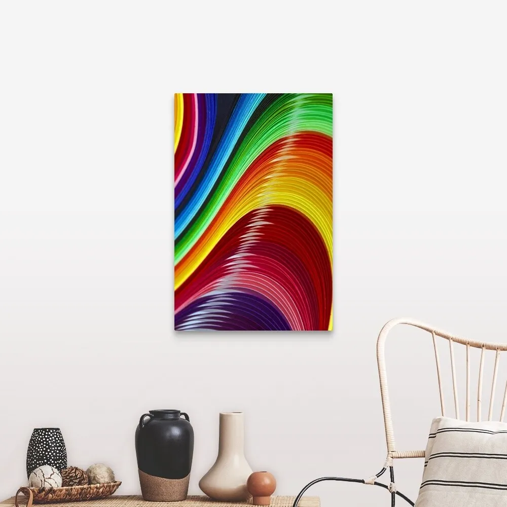 "Abstract of colored paper strips." Canvas Wall Art
