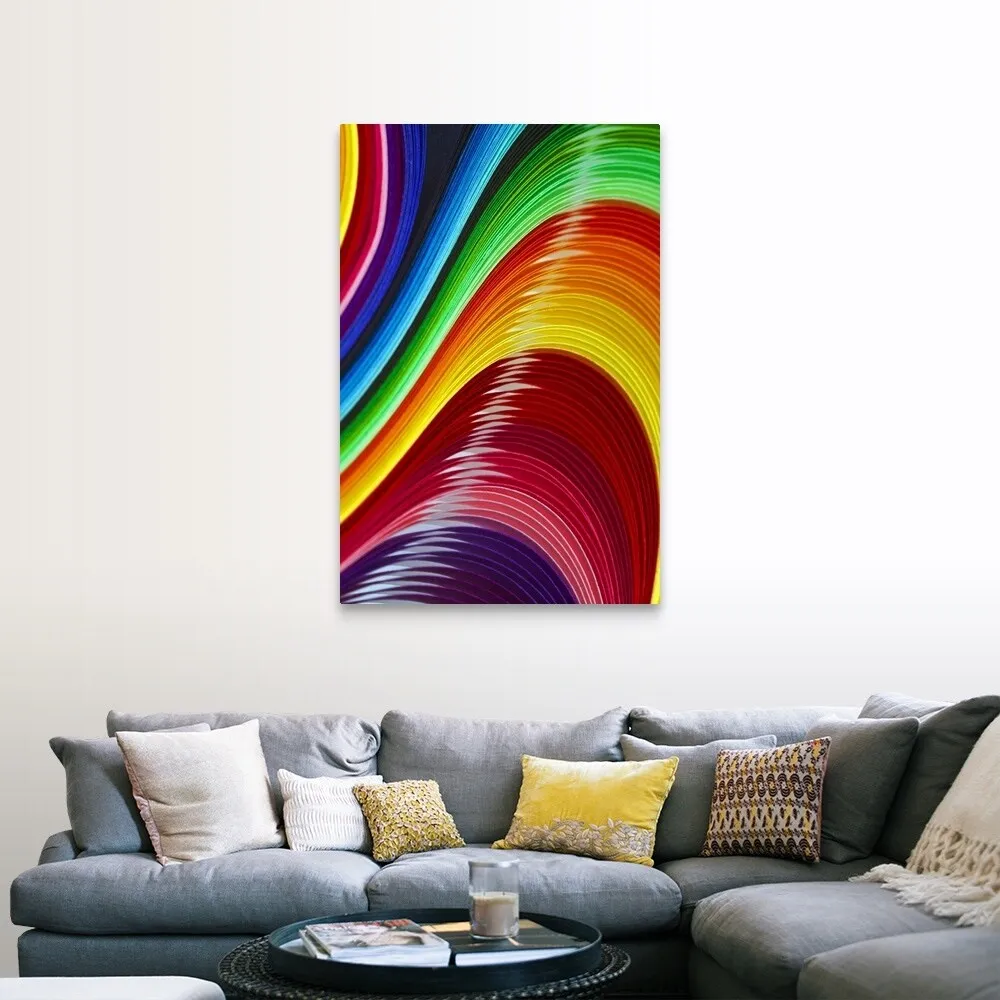 "Abstract of colored paper strips." Canvas Wall Art