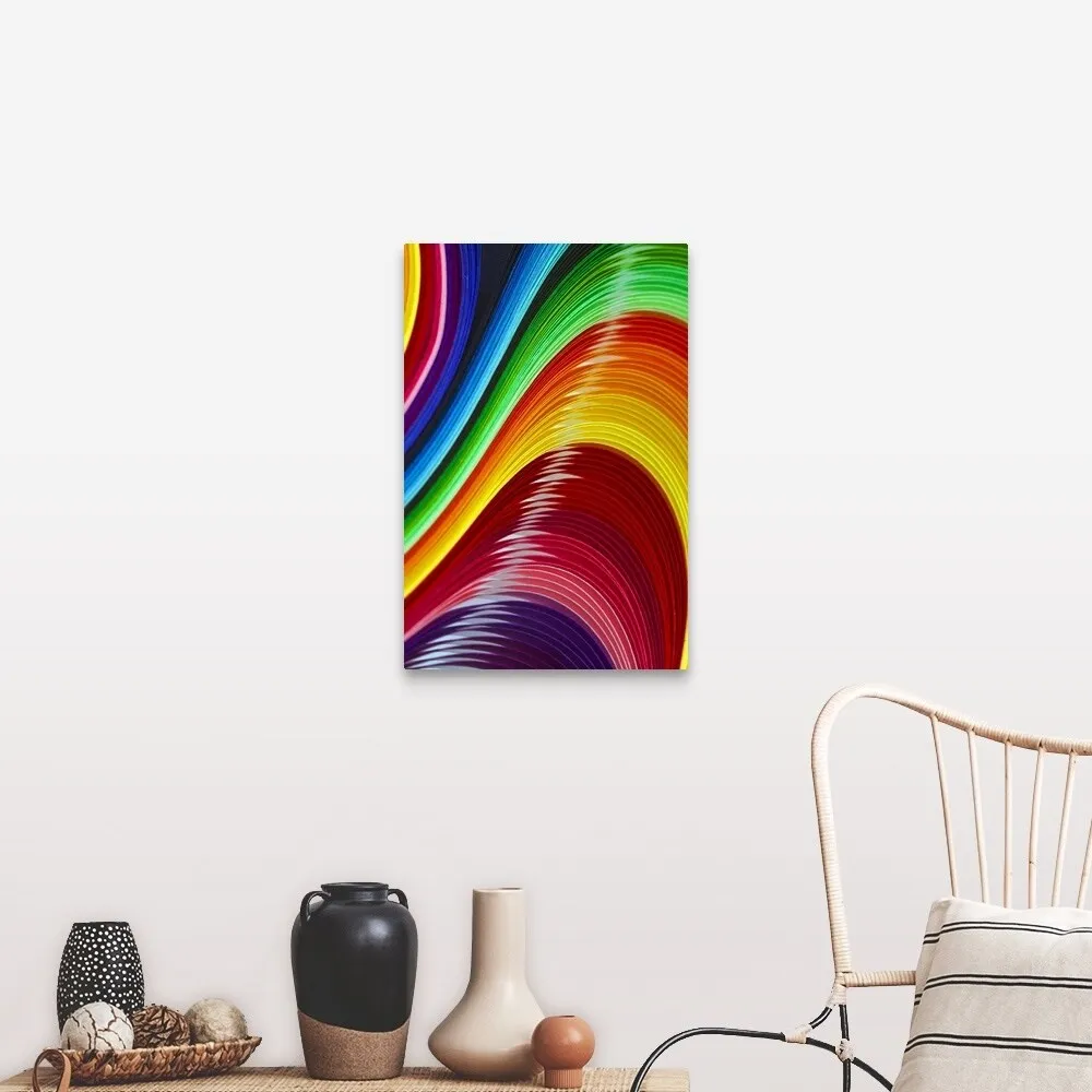 "Abstract of colored paper strips." Canvas Wall Art