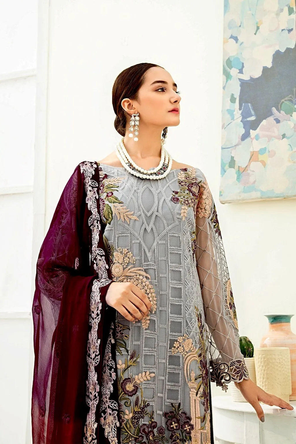 Ramsha Chevron Chiffon Collection 2020 – F-1909