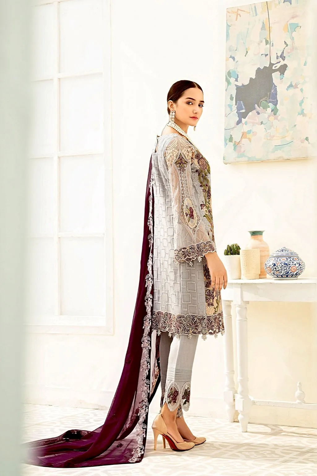 Ramsha Chevron Chiffon Collection 2020 – F-1909