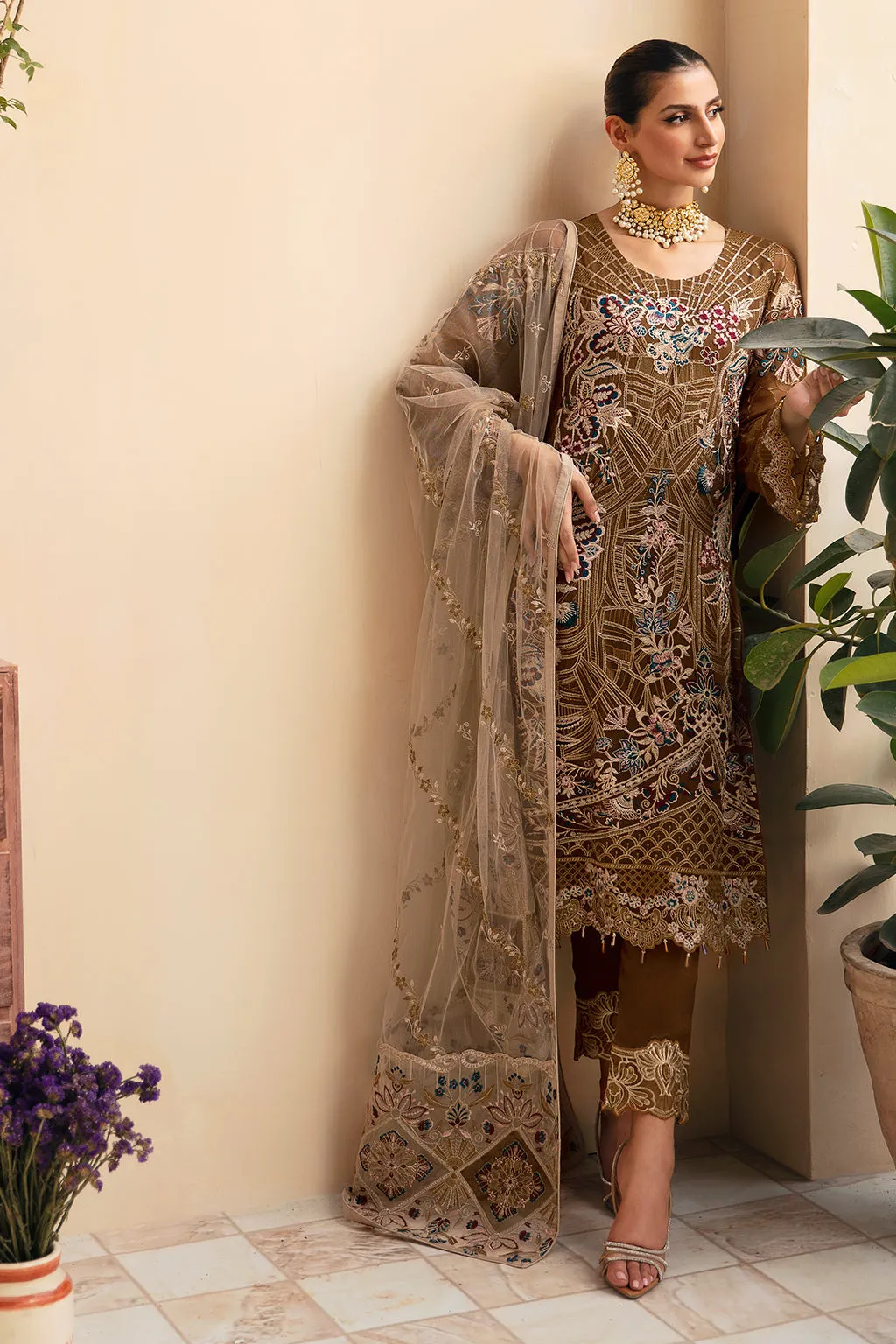 Ramsha Chevron Chiffon Formals – A-910
