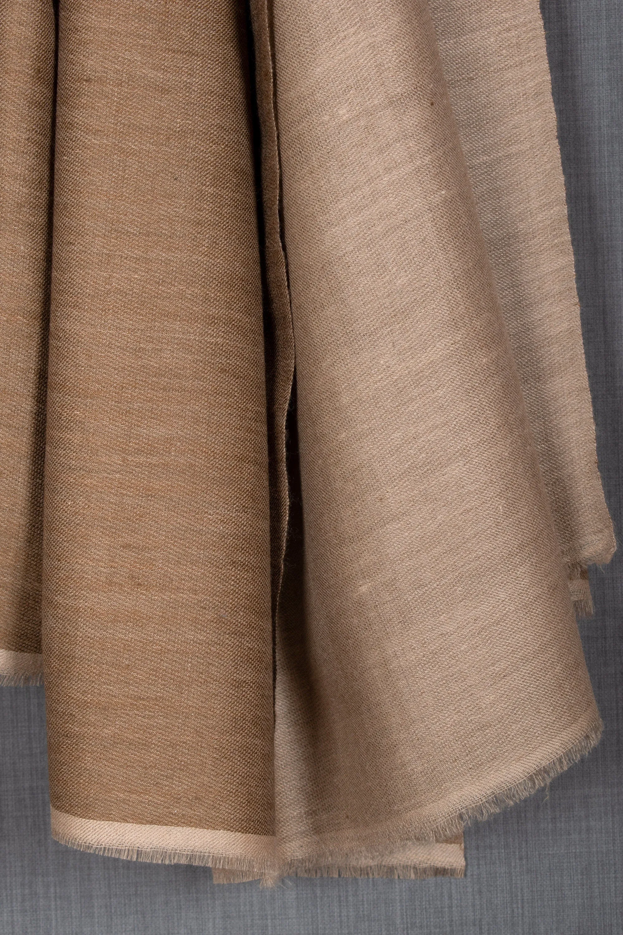 Reversible Scarves, Pashmina Wraps, Beige Shawls, Handmade Cashmere, Real Kashmiri Shawls, 28x80" - DENTON