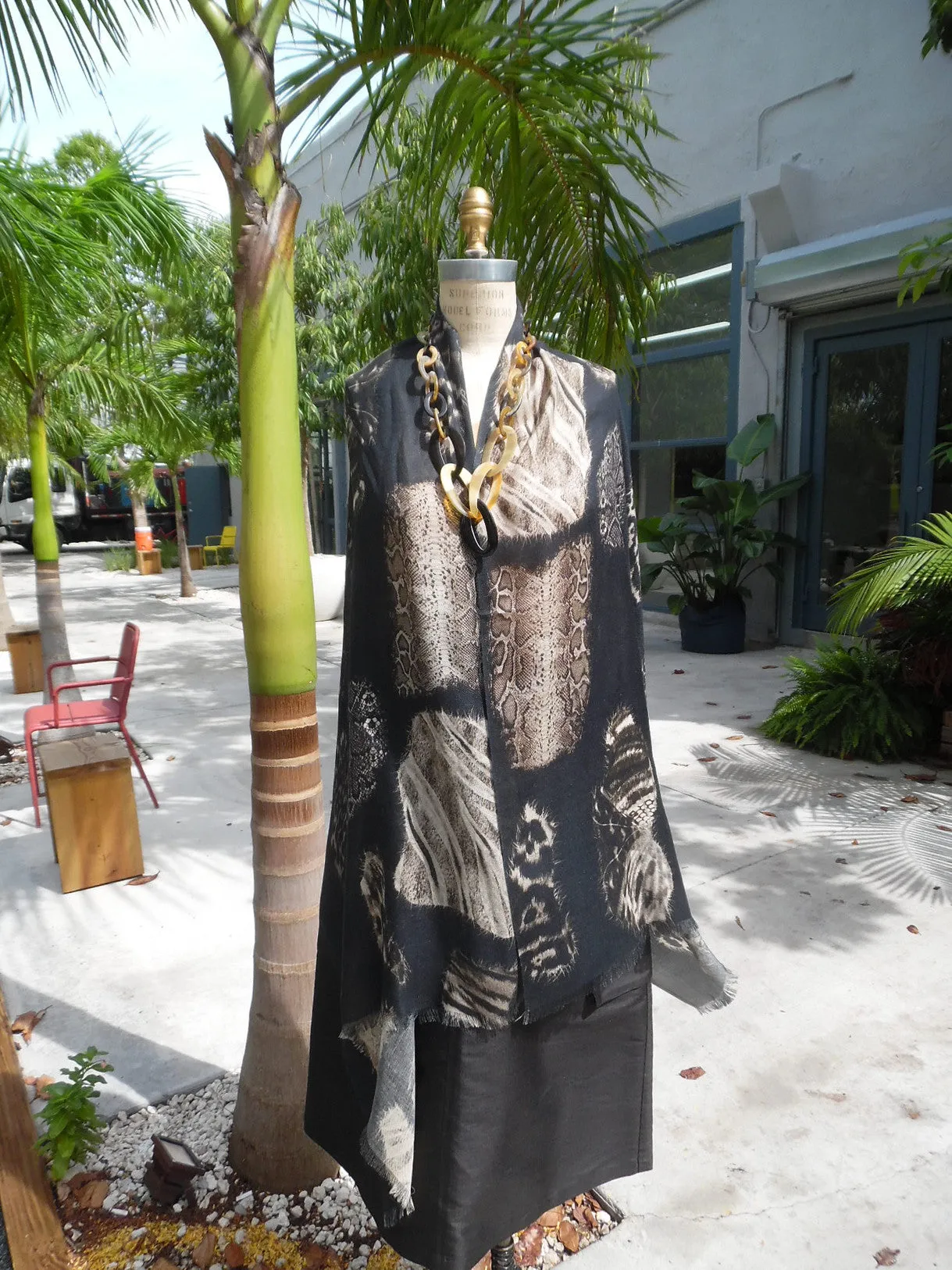 Shawl Silk And Cashmere Paisley Olive Cream Turquoise