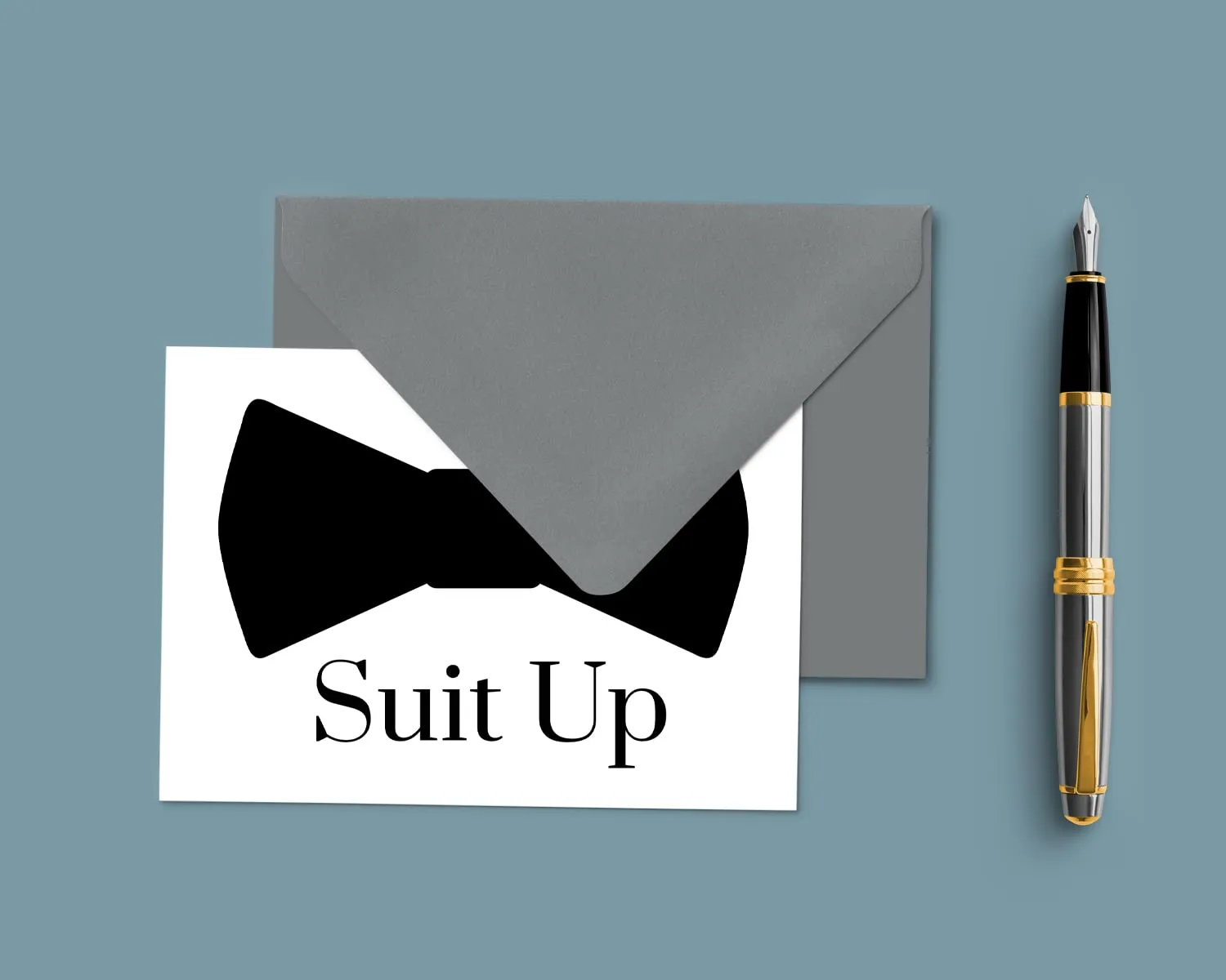 Sophisticated Grey Envelope Groomsmen Cards - 8-Pack