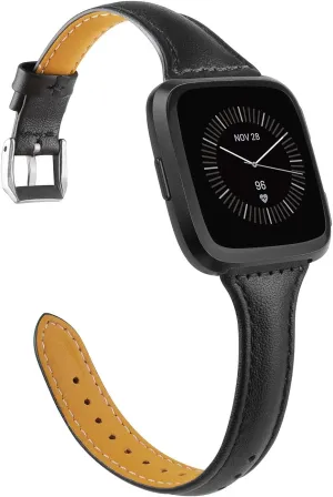 TOYOUTHS Leather Strap Compatible with Fitbit Versa/Versa 2 Watch Bands Women Men Slim Genuine Leather Wristbands Replacement for Versa Lite/Versa 2 Special Edition Classic Accessorie Multi Colors