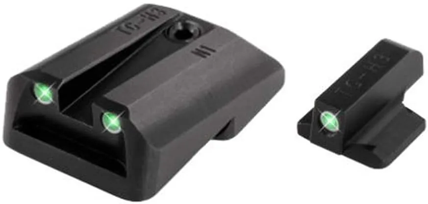 Truglo Tritium Handgun Sight High-Visible Front & Rear Night Sights with Daylight White Dots & Low-Light Tritium Glowing Green Dots, Compatible with 1911 Handguns