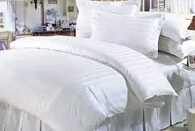 White Stripped Duvet Cover For Double Bed for Home, Hotels & Guest House In White Color-1 PC-BY SUPT