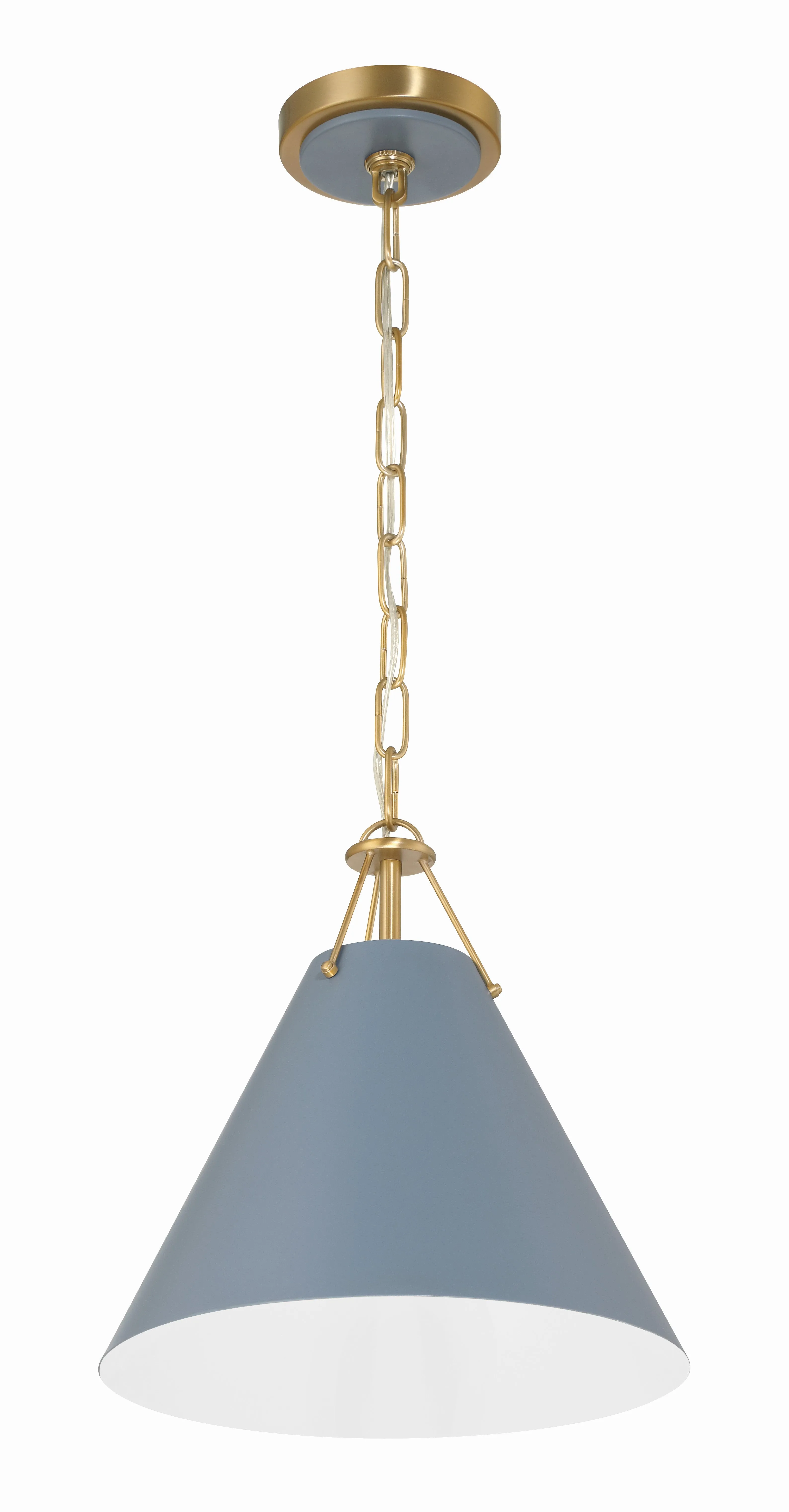 Xavier 1 Light Vibrant Gold   Blue Mini Pendant - C193-XAV-B8301-VG-BL