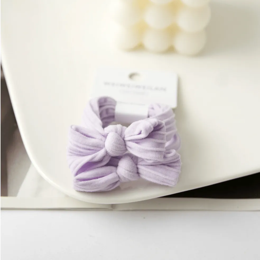 XO Fashion - HT5003 Bow Style Cute Design Hair Tie 2/unit: Pink