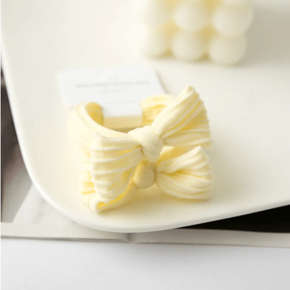 XO Fashion - HT5003 Bow Style Cute Design Hair Tie 2/unit: Pink